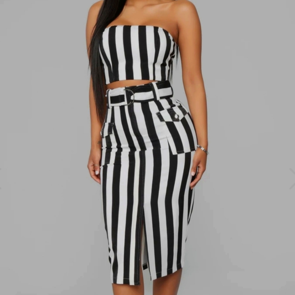 New Fashion Nova two piece midi skirt set